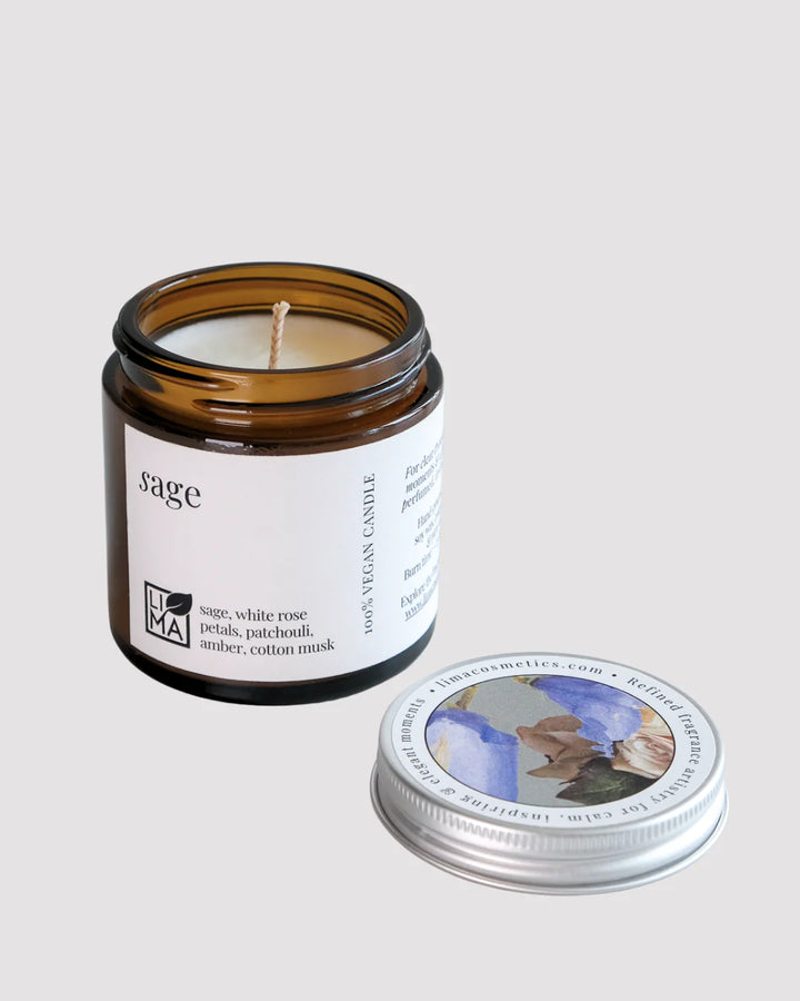 Sage Duftkerze with background
