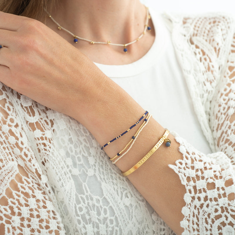 Pure Lapis Lazuli Gold Plated Bracelet Model