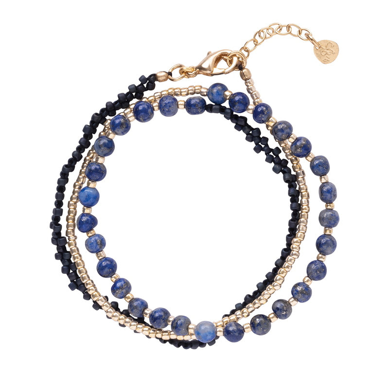 Beloved Lapis Lazuli Gold Colored Bracelet