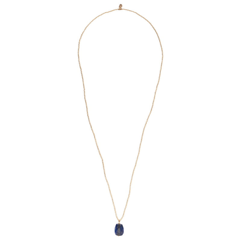 Calm Lapis Lazuli Gold Colored Necklace