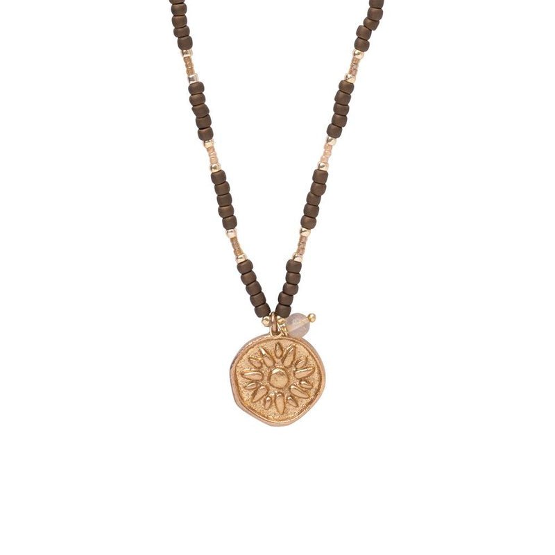 Caring Citrine Gold Colored Necklace Close up