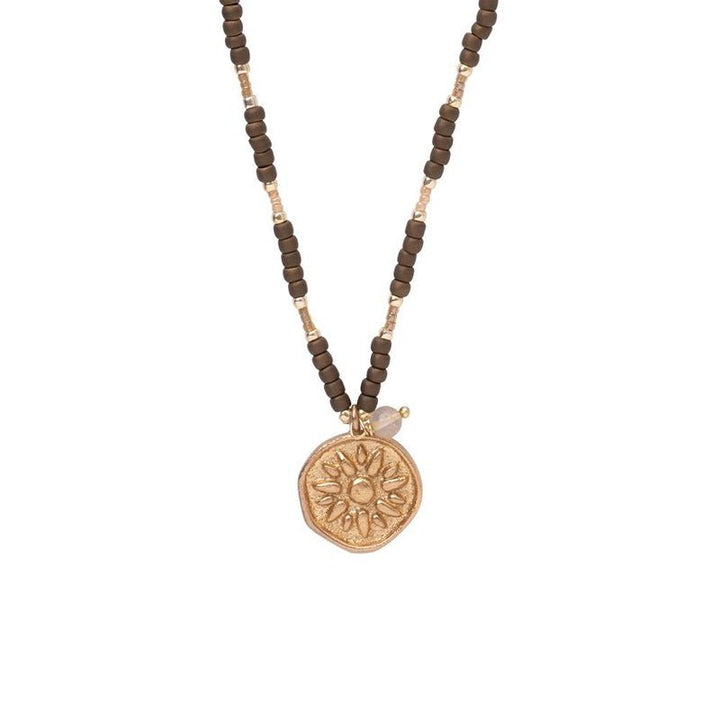 Caring Citrine Gold Colored Necklace Close up