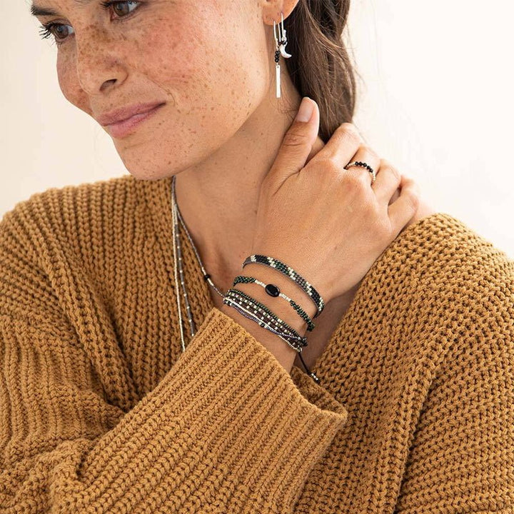 Commitment Black Onyx Silver Colored Bracelet Model