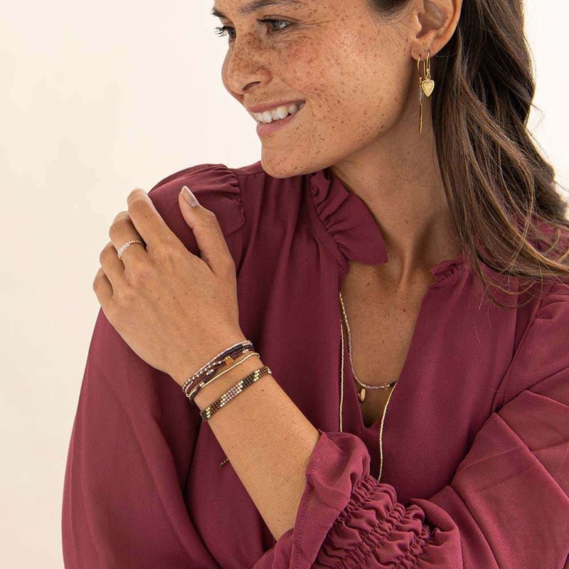 Commitment Rose Quartz Gold Colored Bracelet Model