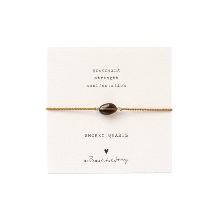 A Beautiful Story Gemstone Card Smokey Quartz Silver Bracelet - Freisteller