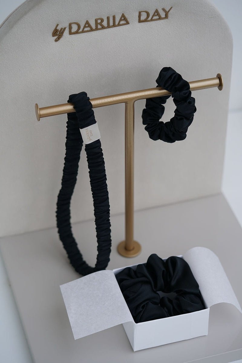 Silk Headband Midnight Black Kollektion