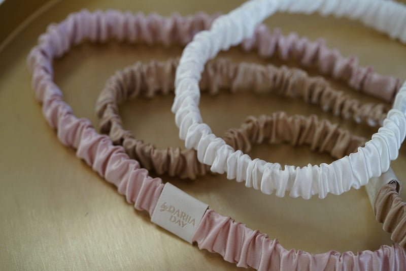 Silk Headband Silver Grey Group