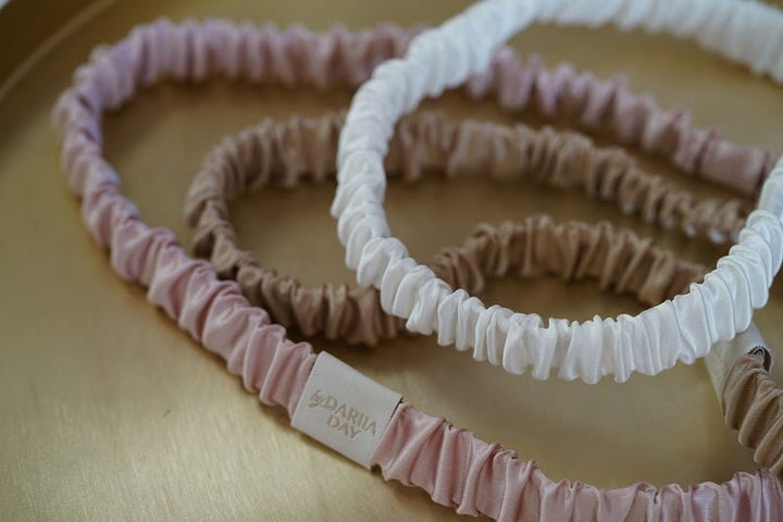 Silk Headband Silver Grey Group