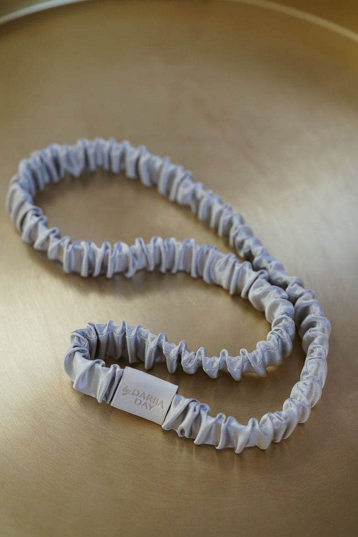 Silk Headband Silver Grey Mood
