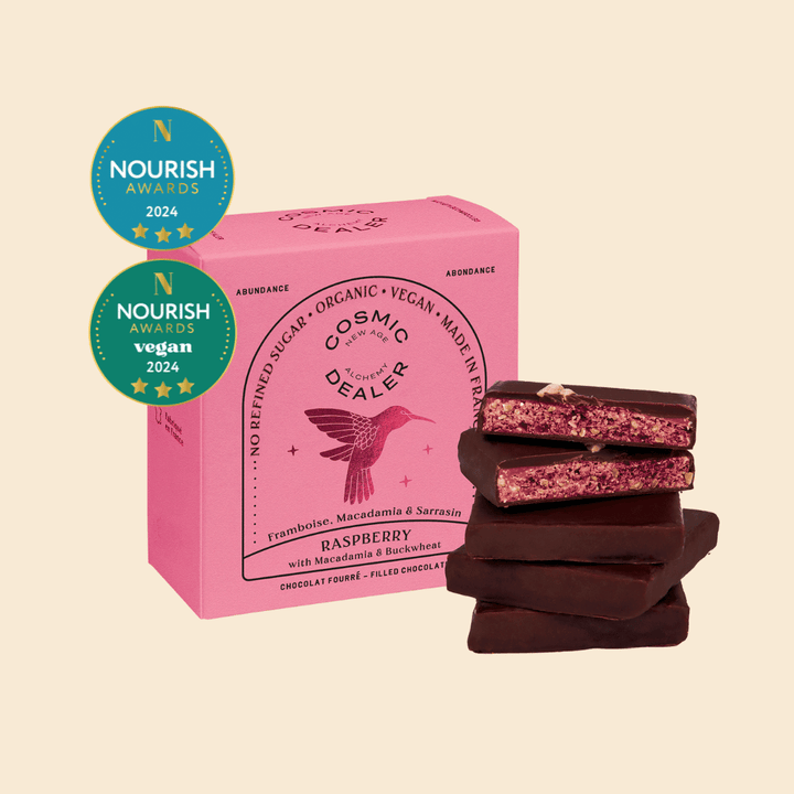 Box of 4 Chakra Chocolates - Raspberry and Macadamia