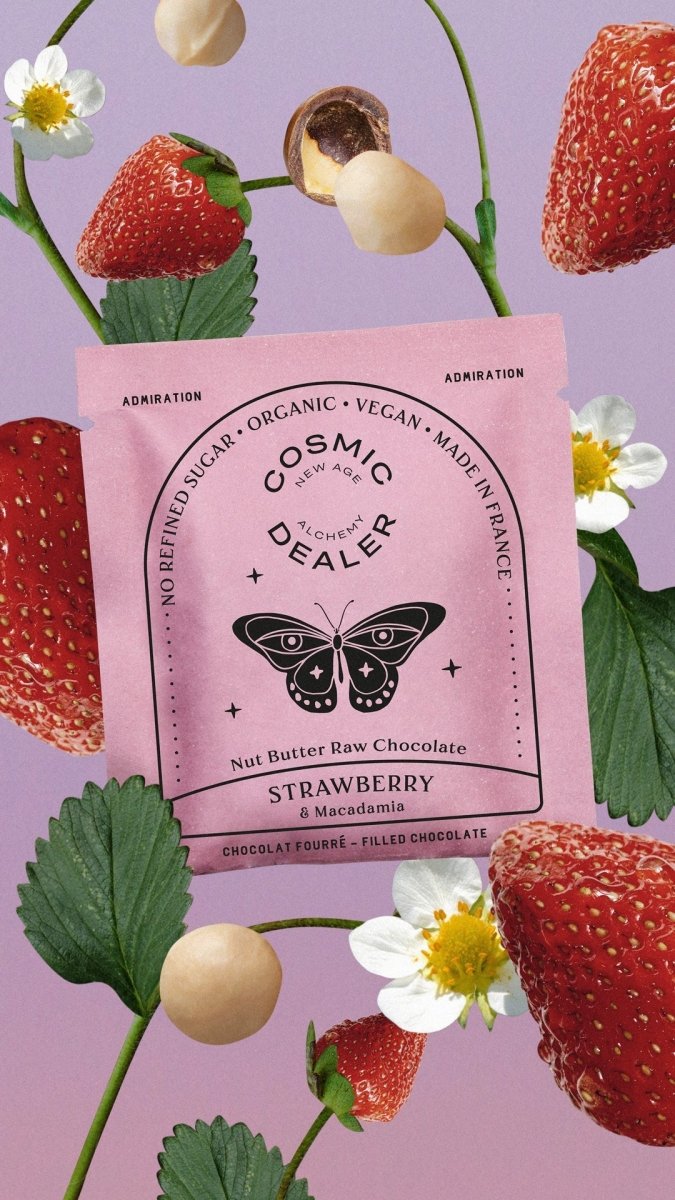 Box of 4 Chakra Chocolates - Strawberry and Macadamia Mood