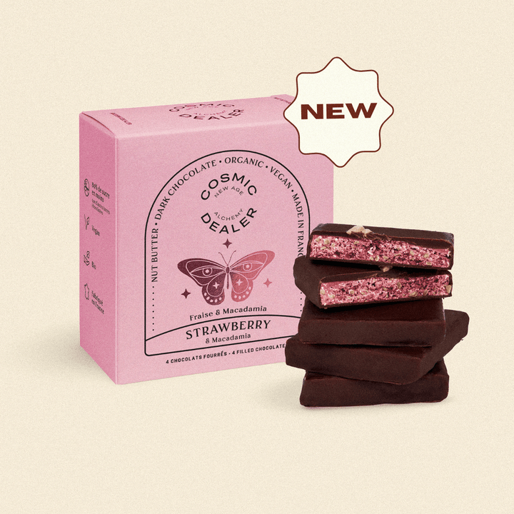 Box of 4 Chakra Chocolates - Strawberry and Macadamia