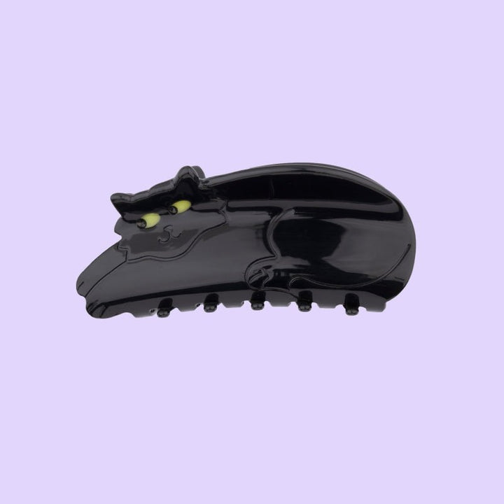 Coucou Suzette Black Cat Hair Claw - Produktbild lila Hintergrund