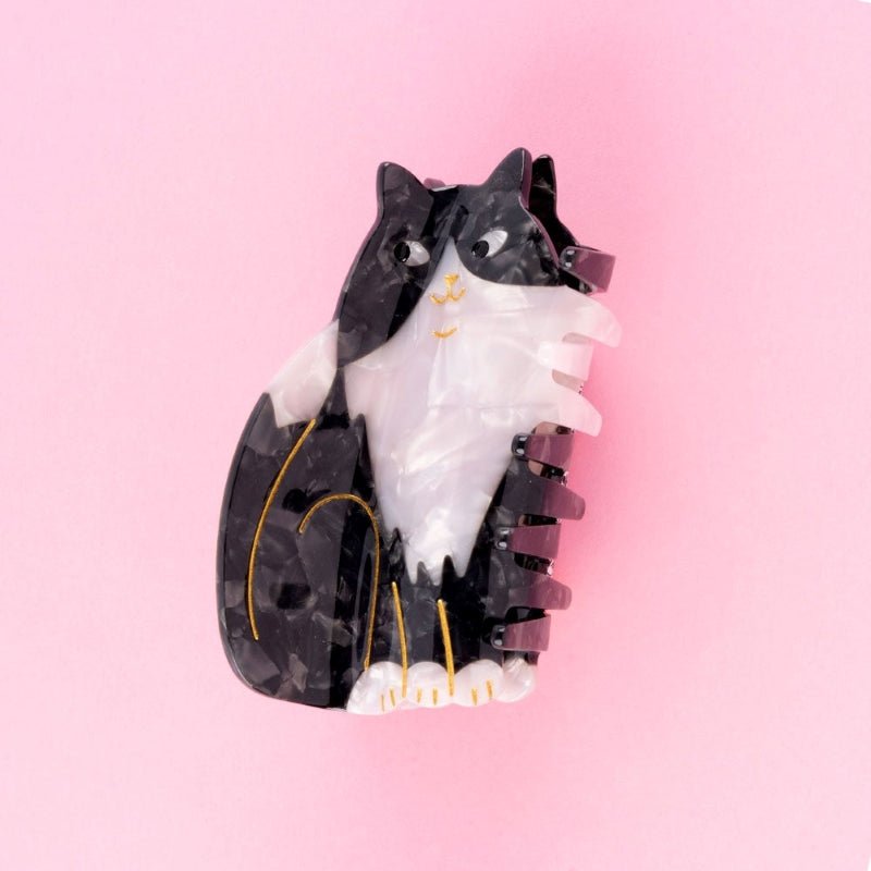 Coucou Suzette Black & White Cat Hair Claw - Produktbild rosa Hintergrund