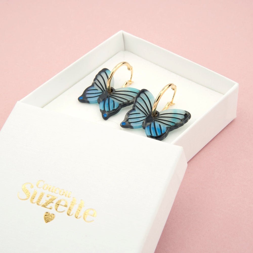 Coucou Suzette Blue Butterfly Earrings - Verpackung