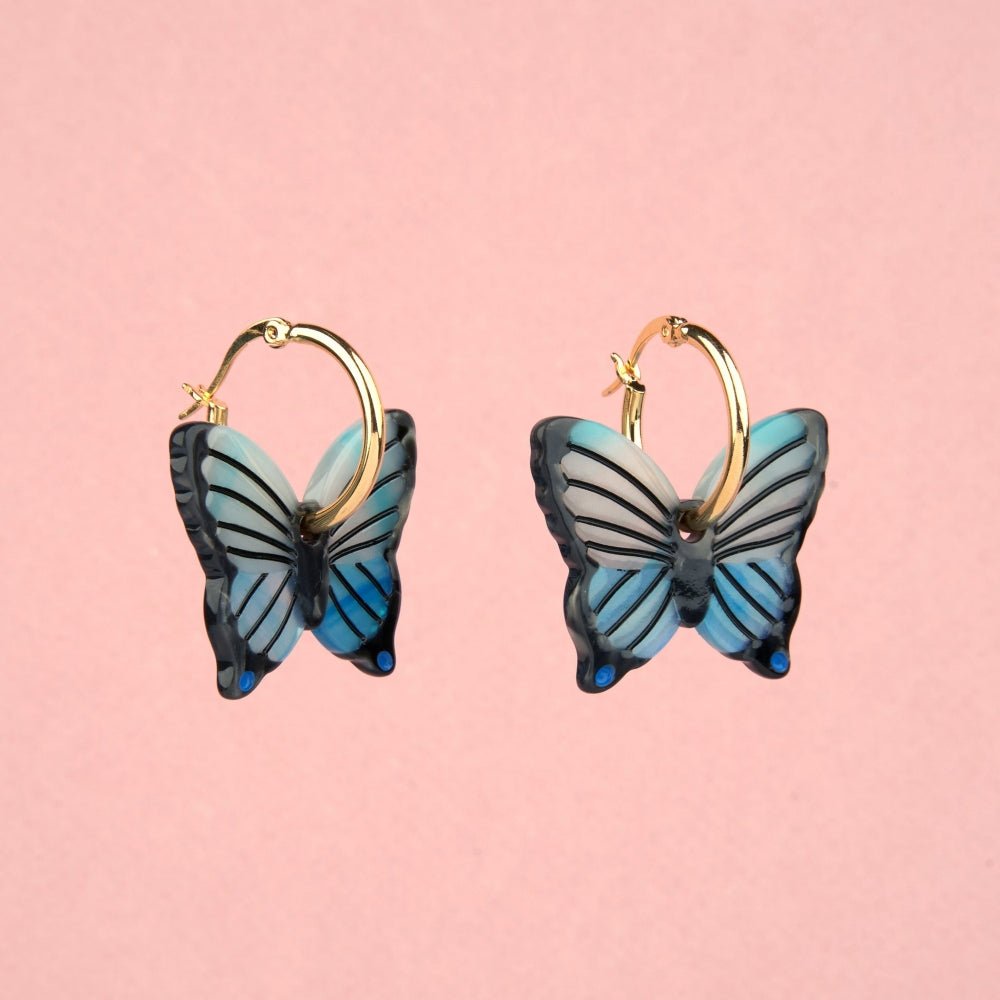 Coucou Suzette Blue Butterfly Earrings - Produktfoto