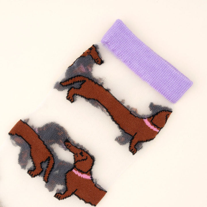 Coucou Suzette Dachshund Sheer Socks - Details