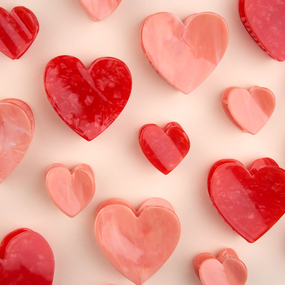 Coucou Suzette Pink Heart Mini Hair Claw - Heart Kollektion