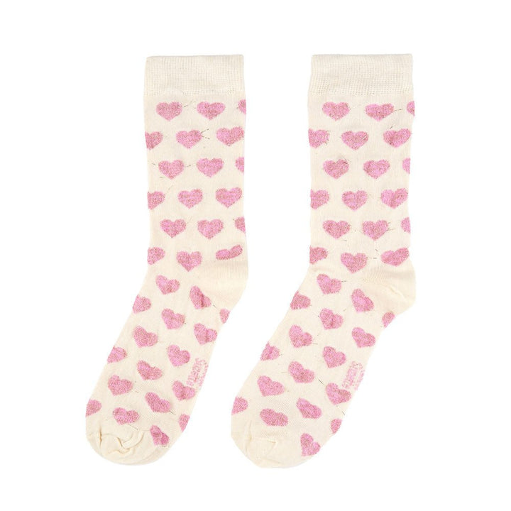 Coucou Suzette Pink Heart Socks - Freisteller