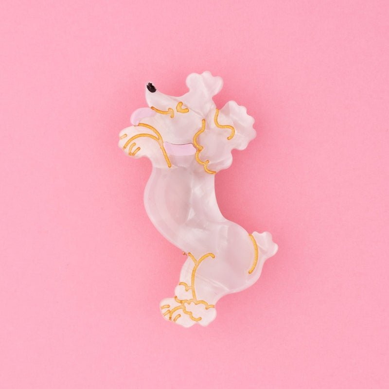 Poodle Hair Clip with background