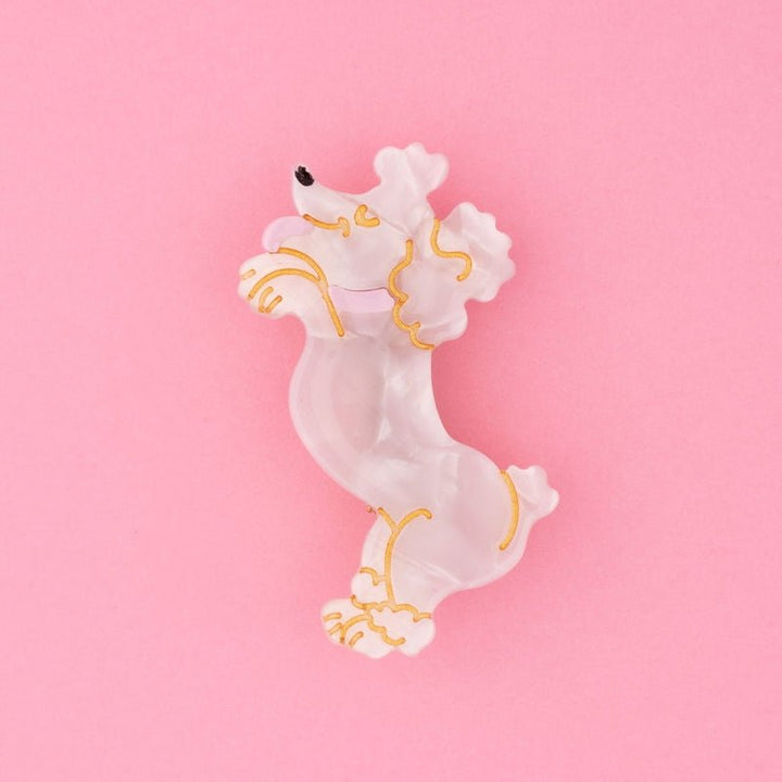 Poodle Hair Clip with background