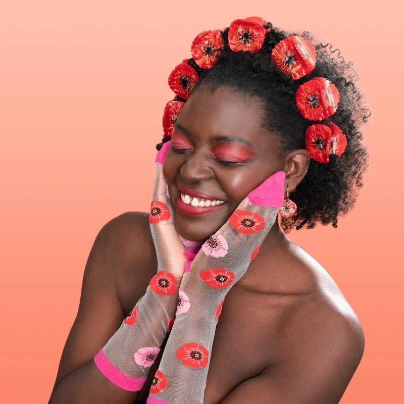 Coucou Suzette Poppies Earrings - Model mood