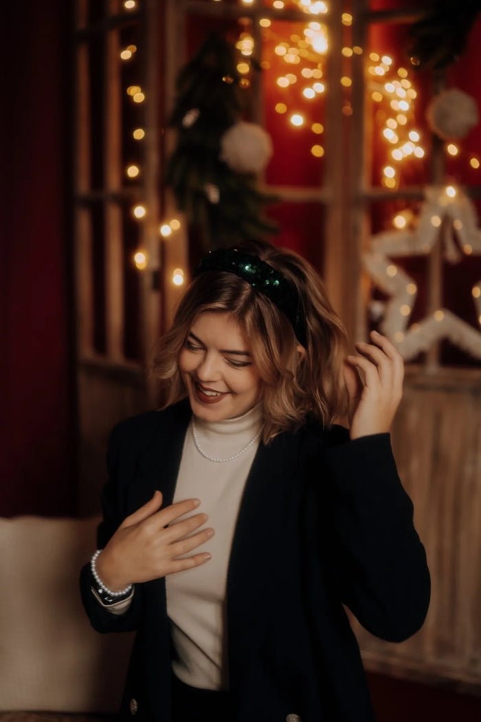 Haarreif Anne Pailletten Grün 4