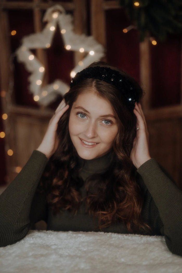 Haarreif Anne Pailletten Schwarz 5