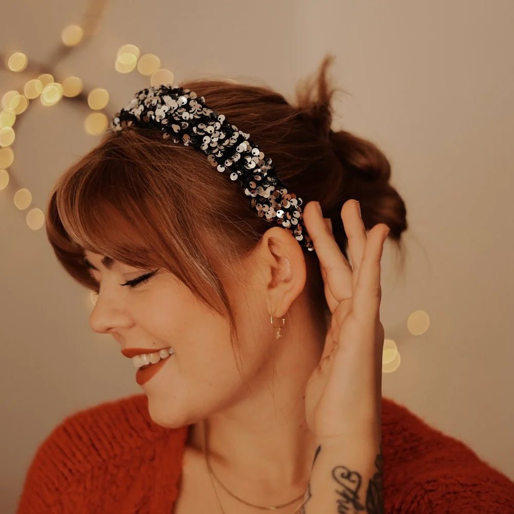 Haarreif Anne Pailletten Gold Model 4