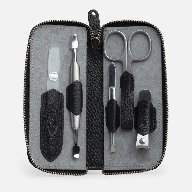 Maniküre Set 5-teilig Schwarz - mit Hintergrund