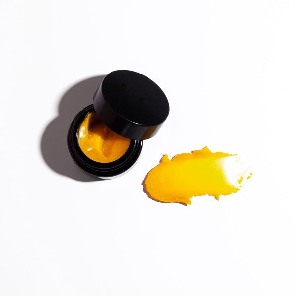 Henné Organics Lip Mask open jar and swatch