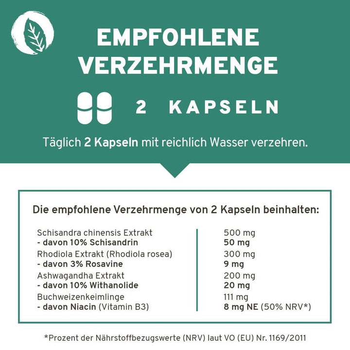 Innonature Anti Stress Kapseln Verzehrmenge