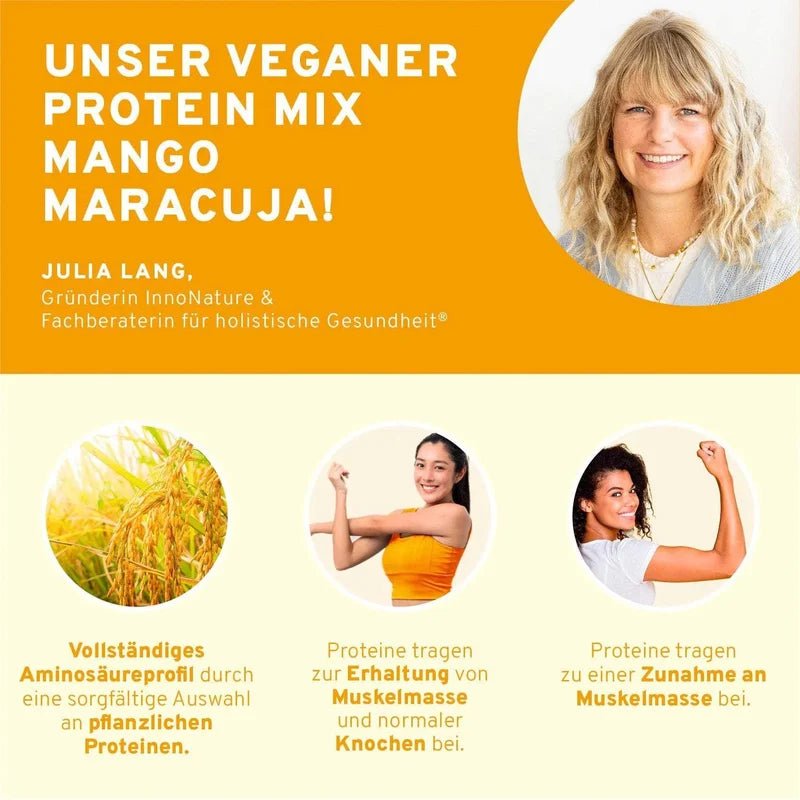 Innonature Veganer Protein Mix Mango Maracuja - Wirkung