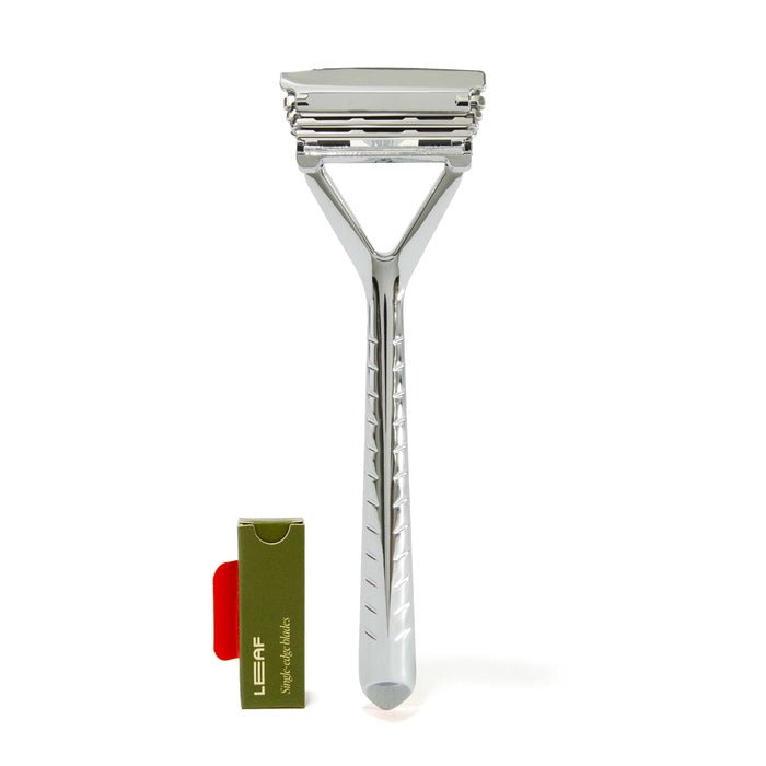 The Leaf Razor Kit Chrome with blades