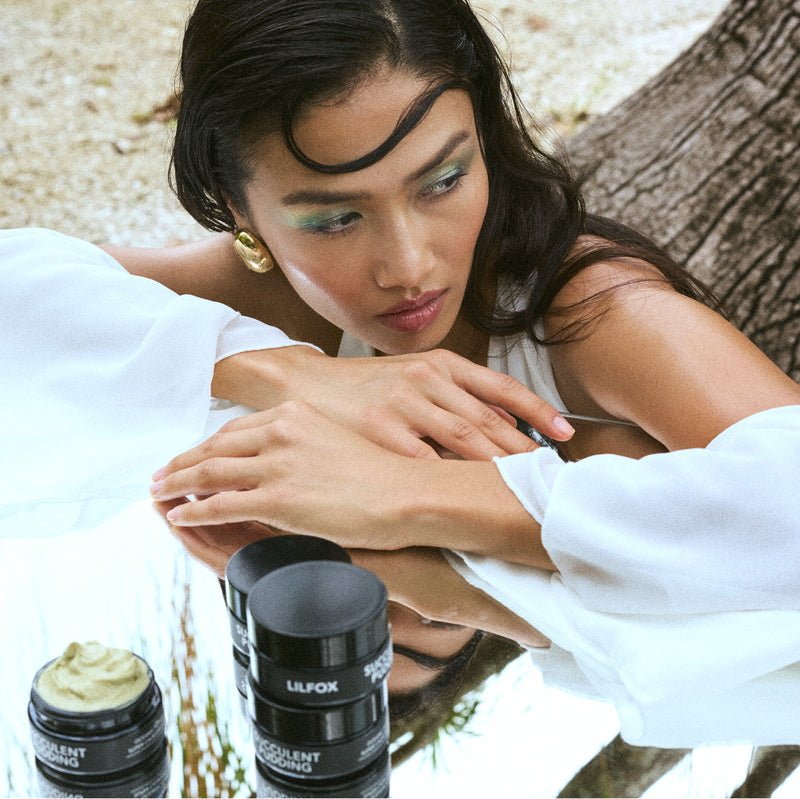 Succulent Pudding Super Calm Emulsion Model and open jar