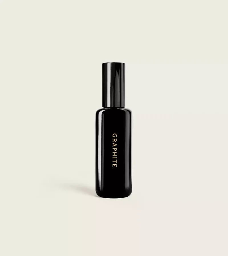 Graphite Parfum on beige background