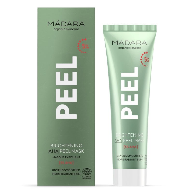 Mádara Brightening 5% AHA Peel Mask - Freisteller mit Verpackung