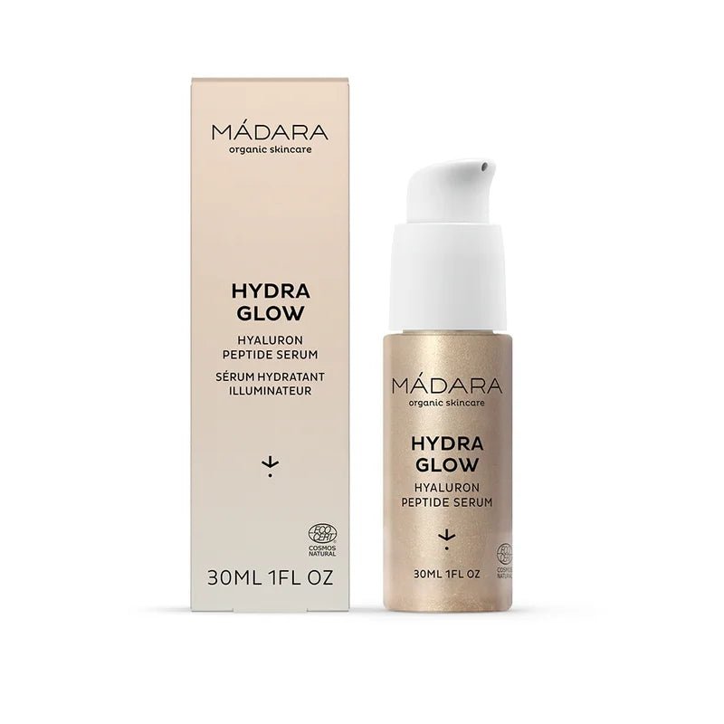 Hydra Glow Hyaluron Peptid Serum mit Verpackung