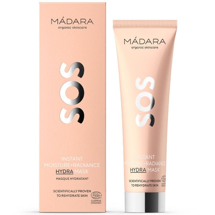 Mádara SOS Hydra Instant Moisture & Radiance Mask - Freisteller Tube und Verpackung
