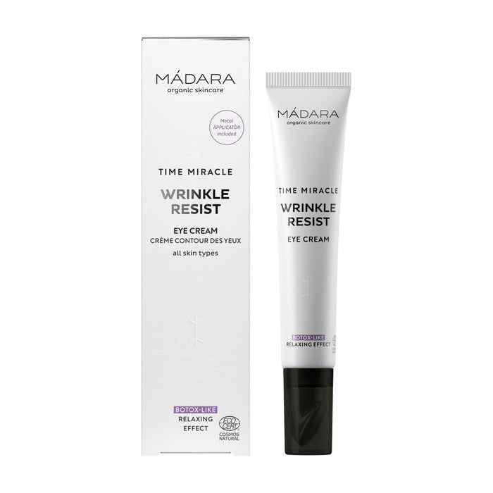 Mádara Time Miracle Wrinkle Resist Eye Cream with Packaging