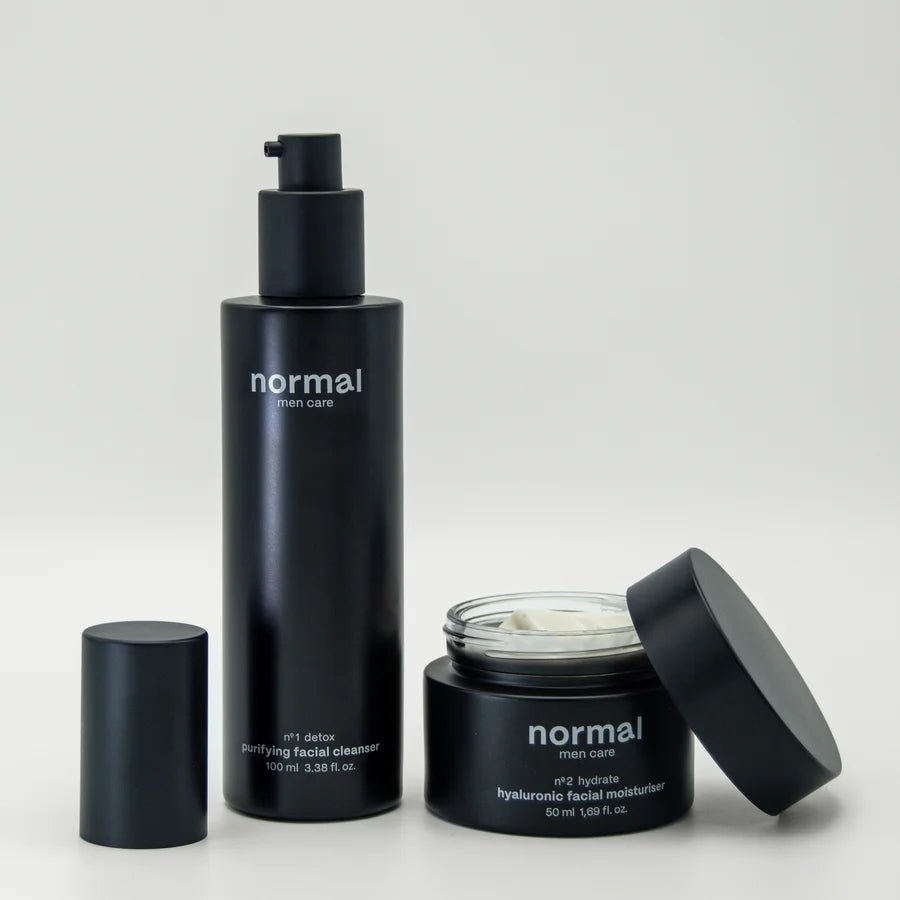 Normal Mencare The Essential Skincare Set - Set mit geöffneten Deckeln