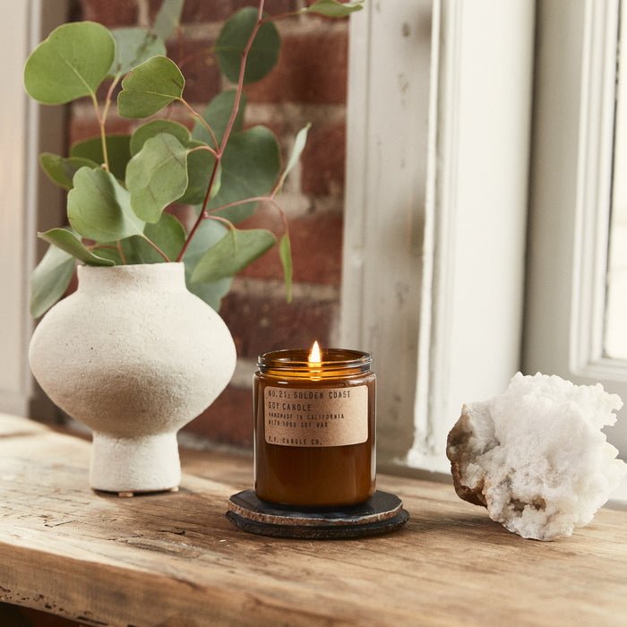P.F. Candle Co. No. 21 Golden Coast 204 g - burning candle
