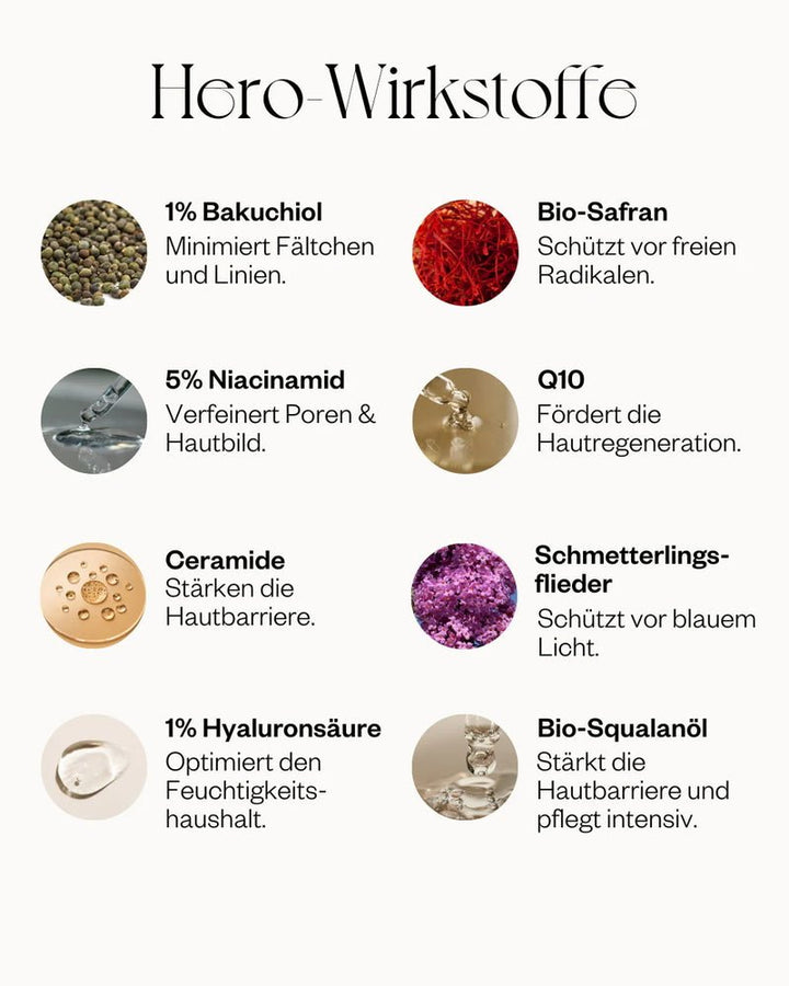 Ruhi The 2-Phase Bakuchiol Oil Serum & Niacinamid - Hero-Wirkstoffe