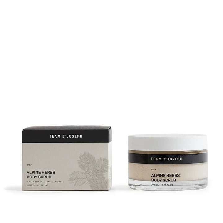 Alpine Herbs Body Scrub mit Verpackung