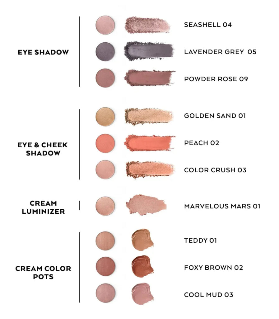 Und Gretel Refillable Eye Shadow Case - Overview Refills