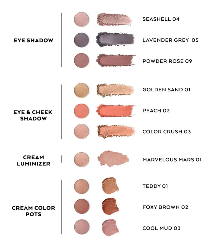 Und Gretel Refillable Eye Shadow Case - Overview Refills