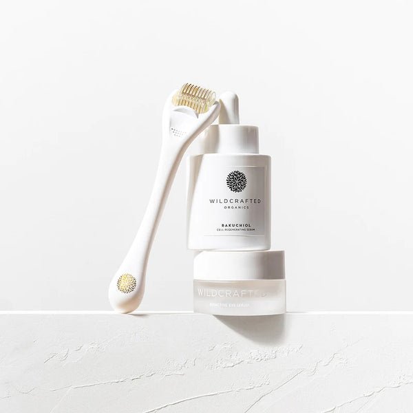 Wildcrafted Organics Micro Needle Dermal Roller 0.3 mm and Bakuchiol Serum