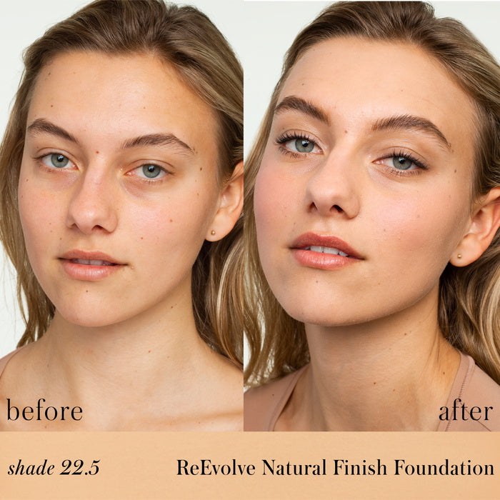 ReEvolve Natural Finish Liquid Foundation 22.5 before after