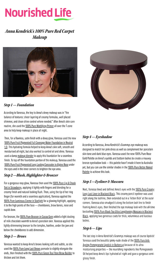 Anna Kendrick 100% Pure Maquillaje