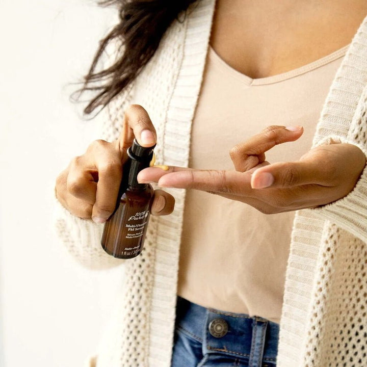 100% Pure Multi-Vitamin + Antioxidants PM Serum Still life